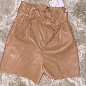 Zara leather shorts